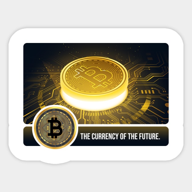 Golden bitcoin blockchain technology Sticker by CryptoTextile